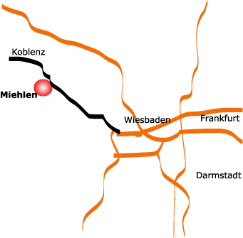 Miehlen. Lage in Deutschland